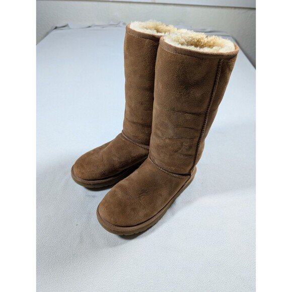 UGG Classic Tall II Boots Womens 8 Sheepskin Chestnut Brown Winter Outdoor - Picture 2 of 14